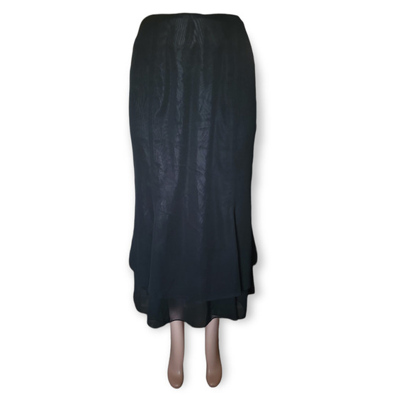 ADRIANNA‎ Papell Evening Essentials Black Layered Mermaid Style Skirt - Picture 2 of 9